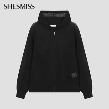 She S miSS See Through Hooded Zip Up Cardigan SSkcdo22070 Bk blacks/55