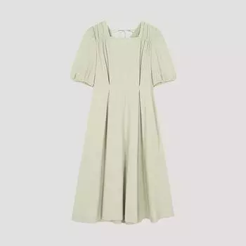 She S miSS Shirring Back Ribbon Flare dreSS Swwopo22100 Lk light khaki/55