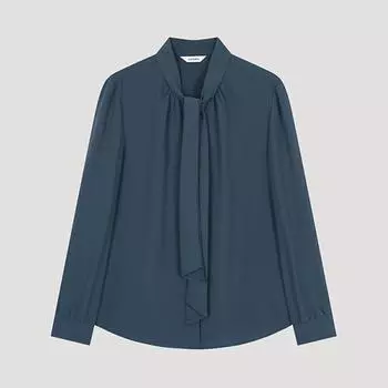 She S miss Shirring Tie Neck BlouSe Swwblo42010 Dl dark blue/55