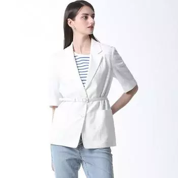 She S miSS Single Куртка с коротким рукавом и поясом на двух пуговицах Цена 328 000 вон Off-white (OW)/55