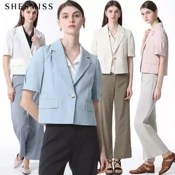 She S miSS Single One Button Short Sleeve Jacket Цена 216 000 вон Light blue (LL)/55