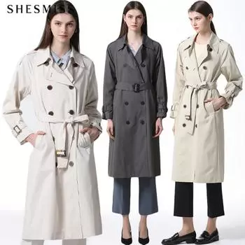 She S miSS Strong Point Belted Long Trench Coat Cream (CR)/55