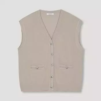She S miSS V Neck Button Knit VeSt SSkVtn32520 Lb light beige/55