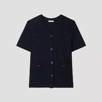 [She S miSS] V Neck Middle Cardigan SSkcdp22090 Na navy/55