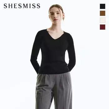 She S miSS V-образный вырез, резинка, тонкий трикотаж SSkpon31080 wines/55