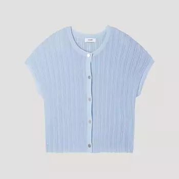 [She S miSS] Вязаный жакет с ребристым рукавом SSkpop22120 Ll light blue/55
