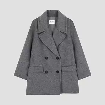 She S miSS Wide Double Handmade Coat Swhcto42070 Ch charcoal/55