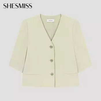 She S miss воротник V-образный вырез куртка SwSjko22050 Gb gray beige/44