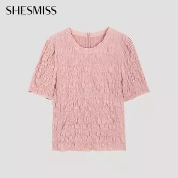 She S miss Wrinkle Texture blouSe Swwblo22580 Pi Pink/66