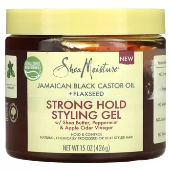 SheaMoisture, гель для укладки сильной фиксации с маслом ши, мятой перечной и яблочным уксусом, 15 унций (426 г)