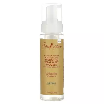 SheaMoisture, увлажняющее обертывание и фиксирующий мусс с экстрактом инжира и маслом баобаба, 7,5 жидких унций (222 мл)