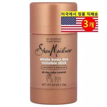 SheaMoisture Whole Body Deo Невидимый дезодорант-карандаш Кокос и Гибискус, 3 шт.