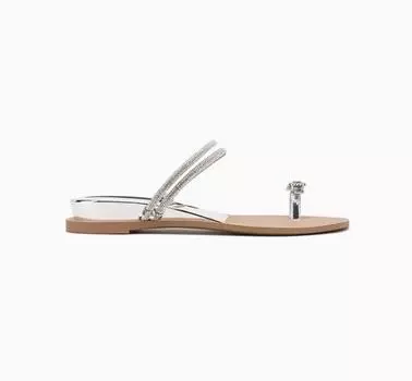 Sheepskin is beautiful, crushed ice, pigeon eggs, rhinestones, heel cover, toe flat-bottomed slippers, women s sandals summer 35