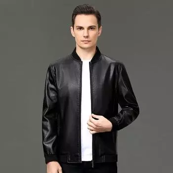 Sheepskin men s leather jacket plus cashmere middle-aged and elderly genuine leather jacket dad s clothing autumn and winter 170