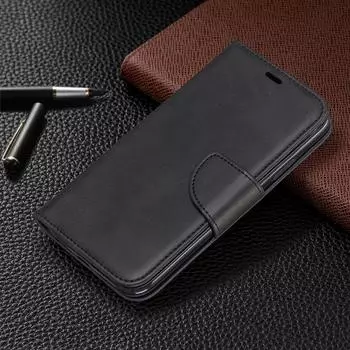 Чехол-книжка из овчины и искусственной кожи для iPhone 11 Pro Max X XR XS Max, кошелек, чехол-книжка для iPhone 7 8 6 6S Plus 5 Funda For iPhone11 Pro Max&Case & Strap чёрный