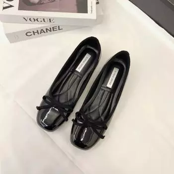 Sheepskin~ Shoe inner height increase 5cm bow light mouth single shoes women s red with skirt genuine leather Mary Jane shoes 33