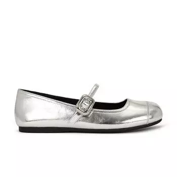 Sheepskin version~ inner height increase Mary Jane shoes women s buckle flat ballet shoes women s single shoes 35