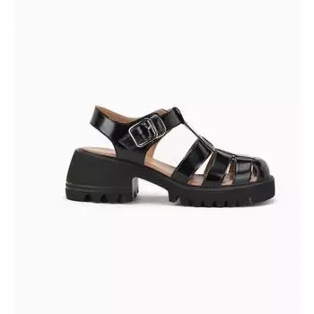 Sheepskin version Seoul woven hollow thick-soled bag head rear empty Roman sandals women s pig cage shoes 34