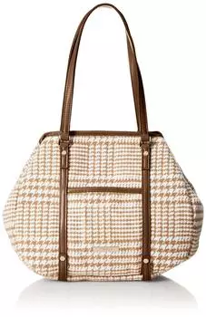 Шерстяная клетчатая сумка-тоут размера S бежевого цвета [Isaac] Bag, S, Y72-09-01, бежевый