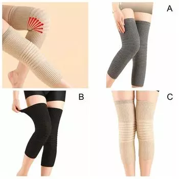 Шерстяные наколенники M-XL, толстые кашемировые наколенники, сохраняющие тепло, защита коленей для пожилых людей