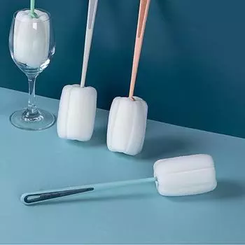 Щетка для чистки чашек с длинной ручкой, губка для чистки бутылок, молочных бутылок, бокалов, щетка для чистки чашек, бытовых стеклянных кружек, кофейных кружек и чайников розовый