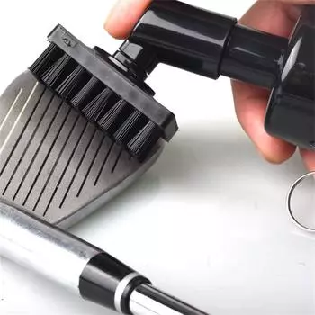 Щетка для чистки клюшек для гольфа Портативная щетка для пазов для гольф-клубов с нажимной бутылкой с водой Щетка для воды Очиститель пазов для гольфа белый