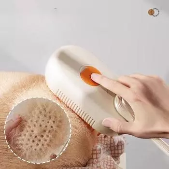 Щетка для кошачьей шерсти, паровая щетка для чистки кошек и собак, паровой спрей для массажа, косметическая расческа 3 в 1 для удаления шерсти, принадлежности для ухода за собаками хаки