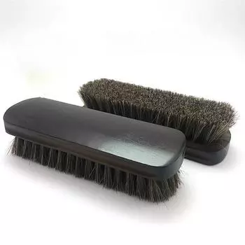 Щетка для обуви Hemuma hair, полированная маслом, матовая замша, замша и серый инструмент для снятия кожи, темно-коричневый 17 см чёрный