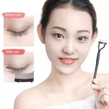 Щетка для ресниц с длинной ручкой Легко хранить в чистоте с пылезащитным чехлом Складной уход за волосами Многоразовый разделитель ресниц для девочек Косметический аксессуар A