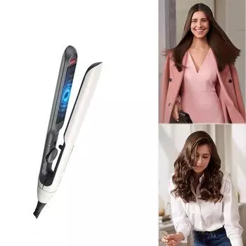 Щипцы для завивки и выпрямления волос Philips Интеллектуальная технология контроля температуры: выпрямление на 50 % быстрее белый