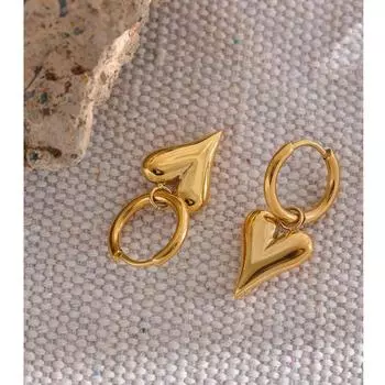 Шикарные серьги-кольца в форме сердца CharmTarnish Free Trendy Fashion Универсальная индивидуальность