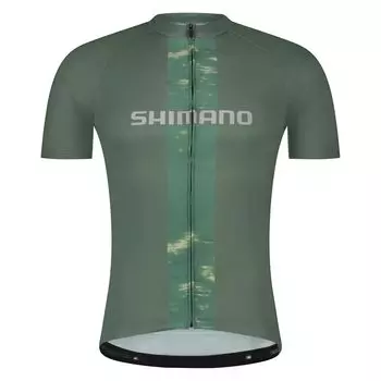 SHIMANO Cycling Jersey Logo Short Sleeve Jersey Green L Estimated (European Size) Height 177-183cm зелёный