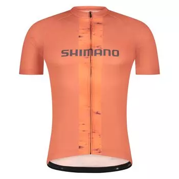 SHIMANO Cycling Jersey Logo Short Sleeve Jersey Mirror Orange L Estimated (European Size) Height 177-183cm