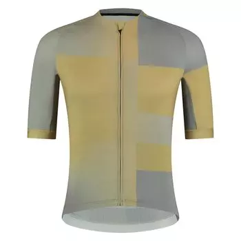 SHIMANO Cycling Jersey VELOCE Short Sleeve Jersey Metallic Yellow M Estimated (European Size) Height 172-178cm
