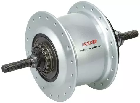 SHIMANO Внутренняя втулка Внутренняя 8 скоростей 36 отверстий Ось 184 мм 132 мм Серебристая совместимая с роликовым тормозом KSGC60118RAS 8-скоростная SG-C6011 (эффективность привода высокая) длина серебряный