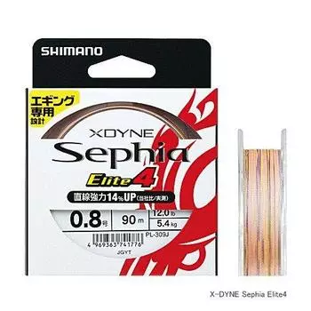 SHIMANO Леска PE Crossdyne Sephia Elite 4 210m Многоцветная рыболовная леска Нет. 0,4 ПЛ-321Ж
