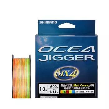 SHIMANO PE Line Ocean Jigger MX4 PE 600m 1 Multi Color PL-O94P No. (19lb)