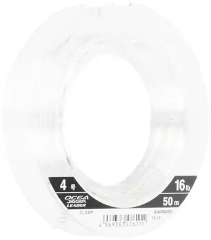 SHIMANO Shock Leader Osea Jigger Master Fluorocarbon 50m 16lb Pure Clear Fishing Line No. 4.0 CL-O36P
