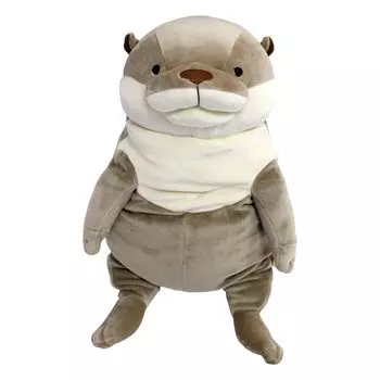 Shinada Global Mochi Series Mochi Otter Gray 14 x 14 x 22 cm Stuffed Otter Animal (M) MOKW-0230G