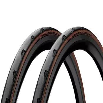 Шины Continental Grand Prix 5000 S TR 700x25c Tubeless Fold Pair Black/Coffee