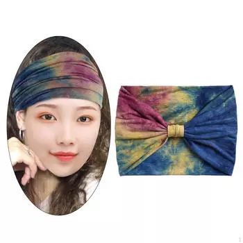 Широкая повязка на голову для женщин Tie Dye спортивная эластичная бандана для девочек влагоотводящая бандана Style A