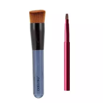 Shiseido FouNdatioN Brush 131 With Special Case +lip Brush Red N 407 1 Piece Set