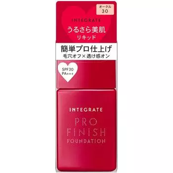 Shiseido INTEGRATE Pro Finish Liquid OC30 30 мл. Косметика для кожи. Используйте после подготовки кожи с помощью основы под макияж или другого тонального средства.. Встряхните контейнер.