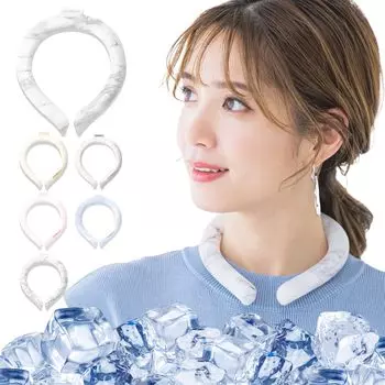 Shishibella Sports Ice Cool Ring 28 Degree Natural Frosting Ice Neck Ring Neck Cooler Cooling Goods Cool Ring Heat Countermer Goods M White