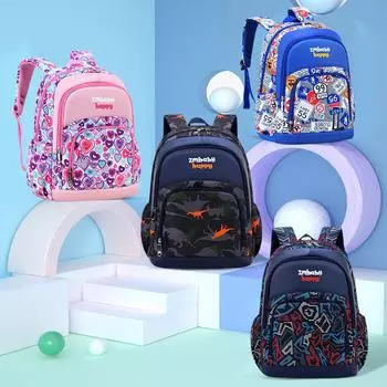 Школьные ранцы с корейским мультяшным принтом Sesame Baby для 1-6 классов - милые детские рюкзаки для мальчиков и девочек Royal Blue Small королевский синий