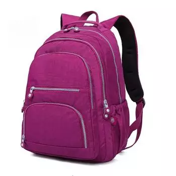 Школьный рюкзак для девочек-подростков Mochila Feminina, женские рюкзаки, нейлоновый водонепроницаемый повседневный женский рюкзак для ноутбука One Size чёрный