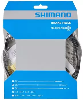 Шланг дискового тормоза SHIMANO 1700 мм ISMBH90SBML170A SM-BH90-SBM прямой/банджо чёрный
