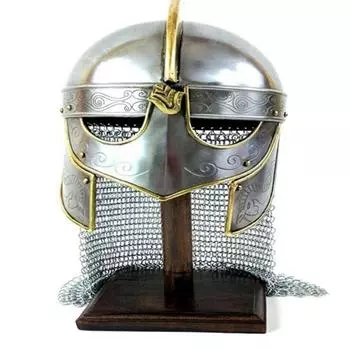 Шлем ручной работы King Wolf Armor Helmet с серебряной отделкой | Средневековые металлические рыцарские шлемы | Носимые для взрослых | Средневековые костюмы Кольчуга как