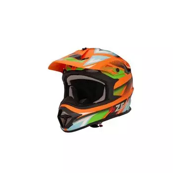 Шлем ZEALOT Mud Jumper 2 с рисунком S, внедорожный, оранжевый/синий, 55-56 см, MJ0016/S