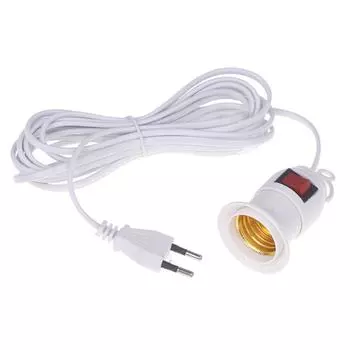 Шнур питания EU Plug 4M, кабели E27, держатель цоколя лампы с выключателем для подвесных светодиодных ламп, светильник, розетка для подвесного светильника